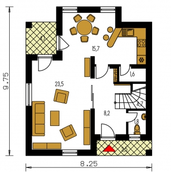 Floor plan of ground floor - KOMPAKT 34